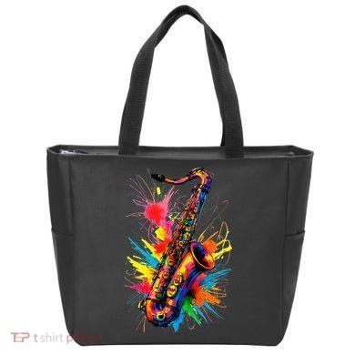 Colorful Saxophone Tote Bag