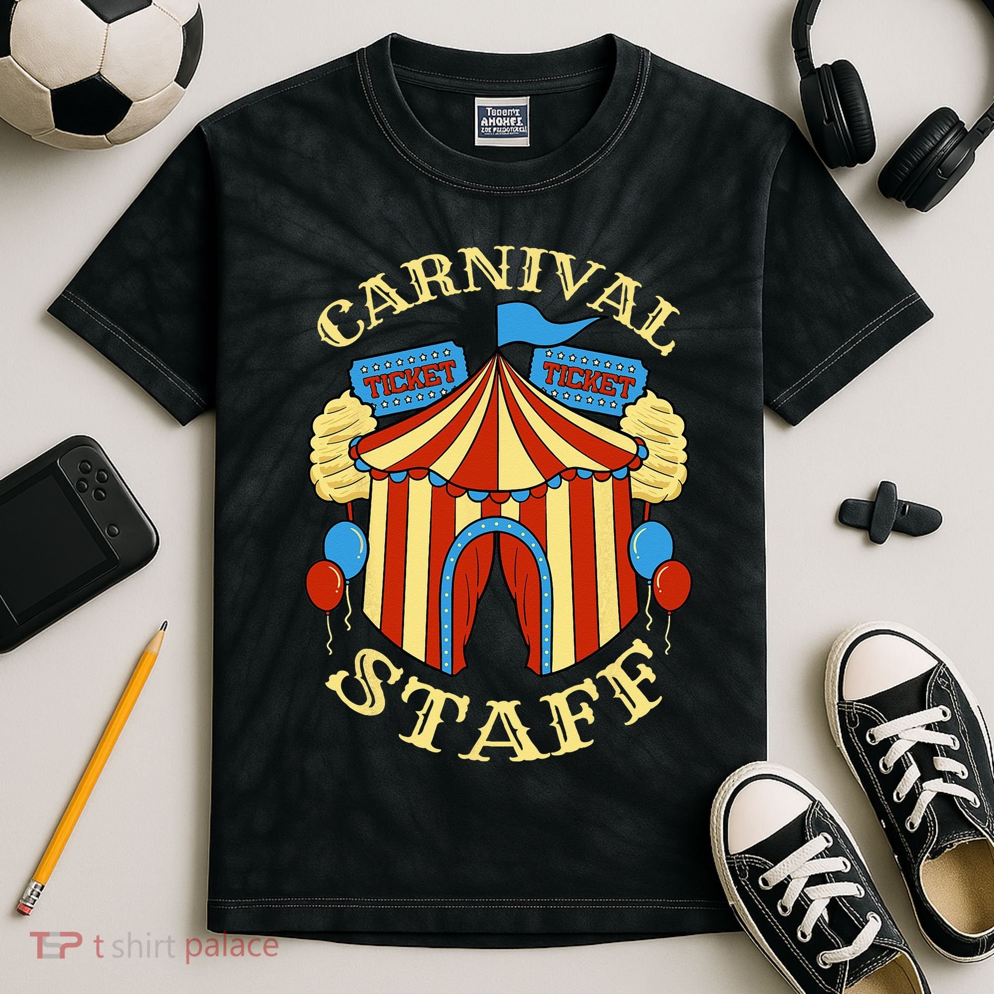 Carnival Staff Circus Event Security Ringmaster Lover Gift Kids Tie-Dye T-Shirt