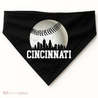 Cincinnati Skyline City Baseball Met At USA-Made Doggie Bandana thumb 0