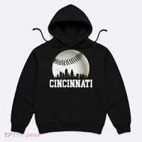 Cincinnati Skyline City Baseball Met At Hoodie thumb 0