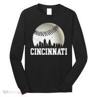 Cincinnati Skyline City Baseball Met At Long Sleeve Shirt thumb 0