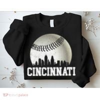 Cincinnati Skyline City Baseball Met At Sweatshirt thumb 2
