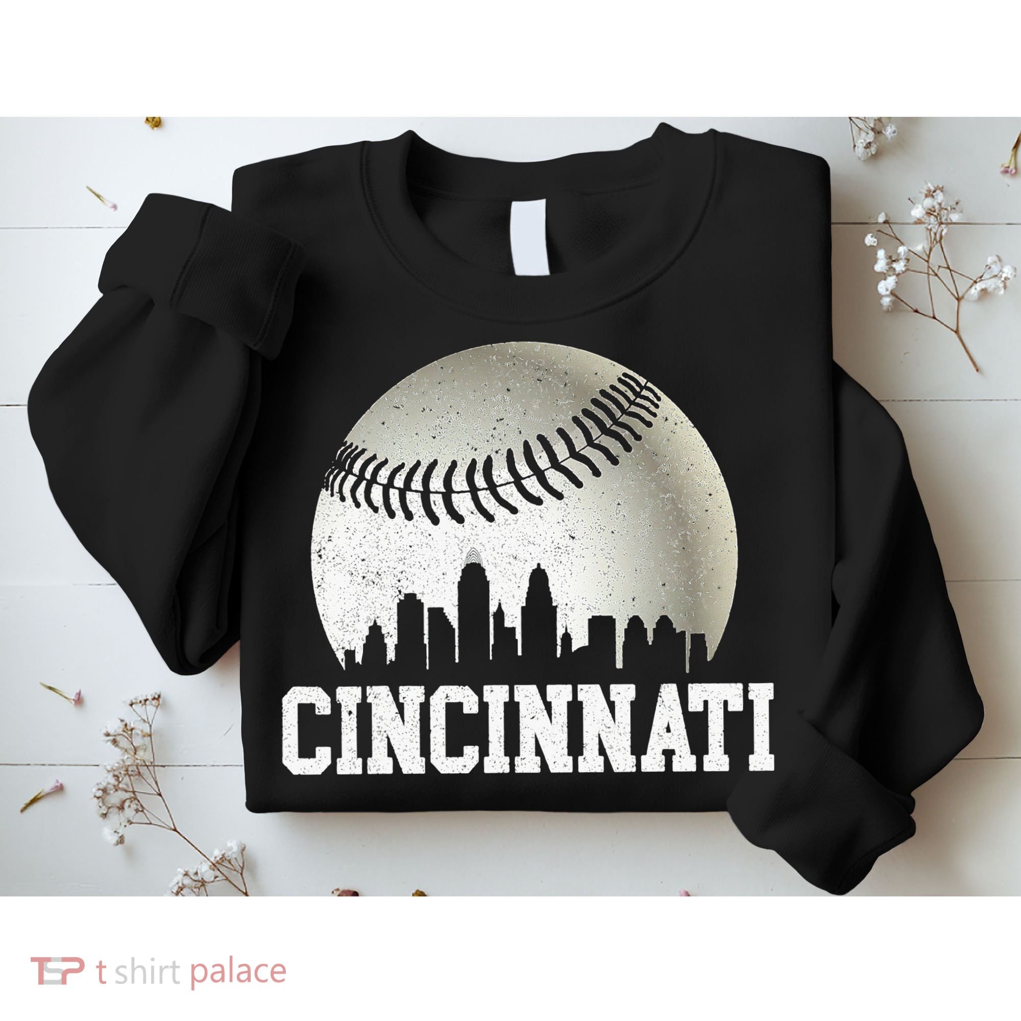 Cincinnati Skyline City Baseball Met At Sweatshirt
