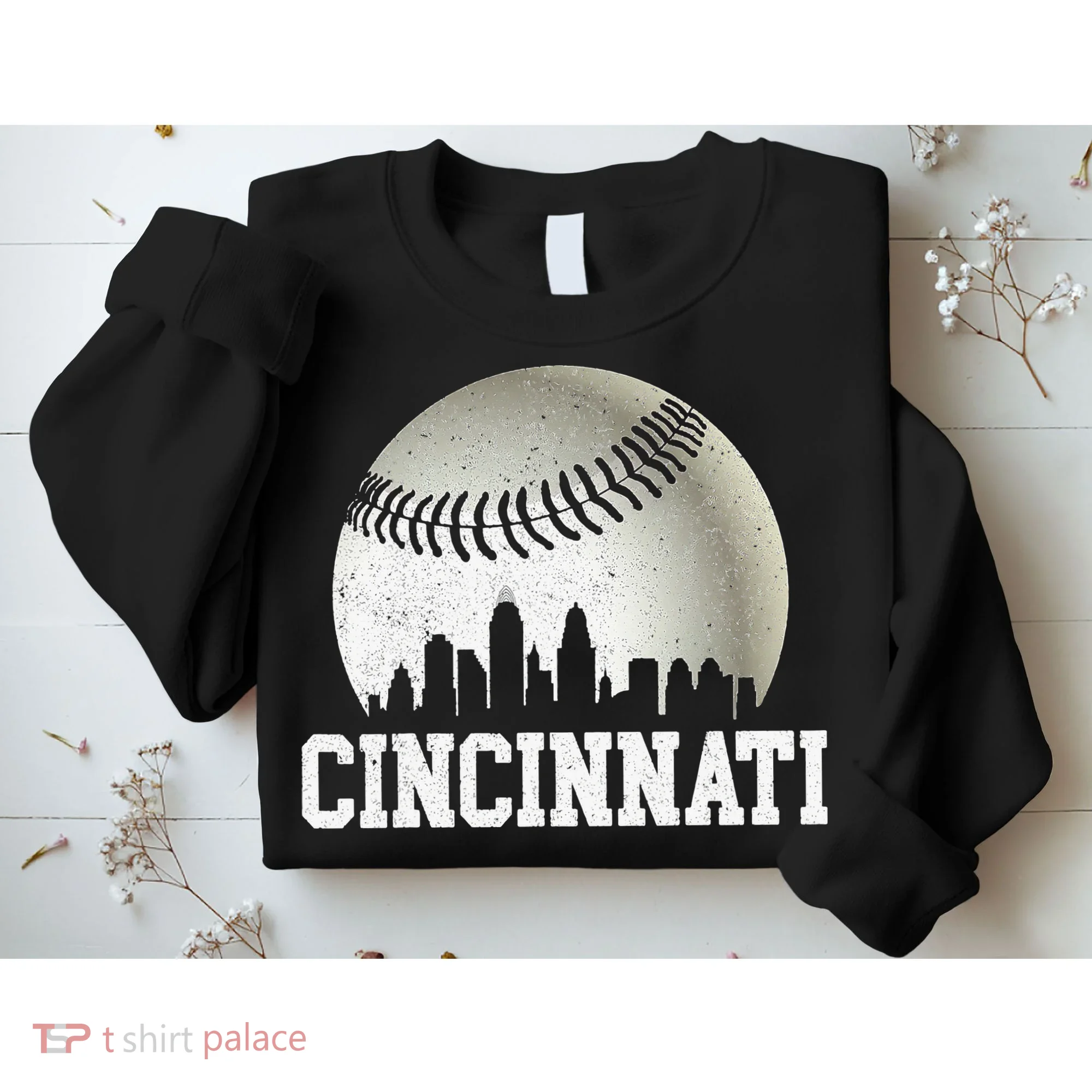 Cincinnati Skyline City Baseball Met At Sweatshirt
