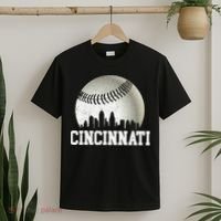 Cincinnati Skyline City Baseball Met At T-Shirt thumb 2