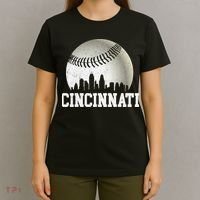 Cincinnati Skyline City Baseball Met At T-Shirt thumb 4