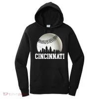Cincinnati Skyline City Baseball Met At Women's Hoodie thumb 0
