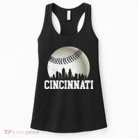 Cincinnati Skyline City Baseball Met At Women's Tank Top thumb 0