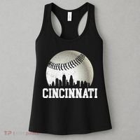 Cincinnati Skyline City Baseball Met At Women's Tank Top thumb 3