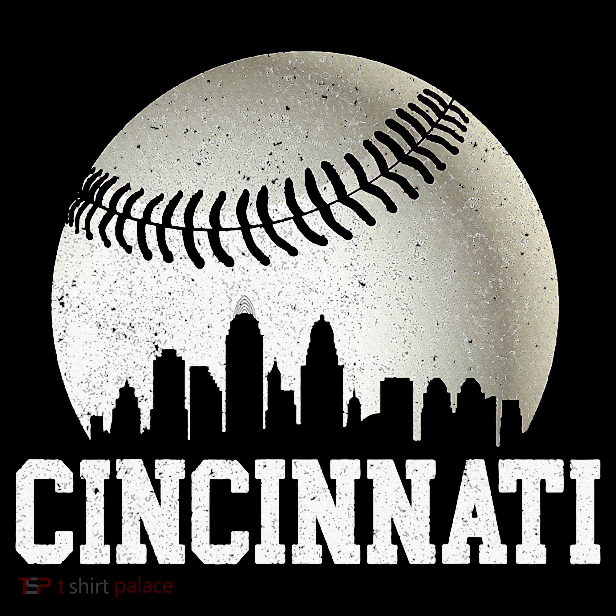 Cincinnati Skyline City Baseball Met At Women's Tank Top