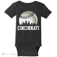 Cincinnati Skyline City Baseball Met At Baby Bodysuit thumb 0