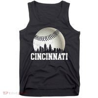 Cincinnati Skyline City Baseball Met At Tank Top thumb 0