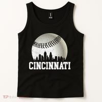 Cincinnati Skyline City Baseball Met At Tank Top thumb 2