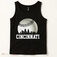 Cincinnati Skyline City Baseball Met At Tank Top thumb 2