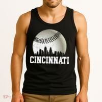 Cincinnati Skyline City Baseball Met At Tank Top thumb 3