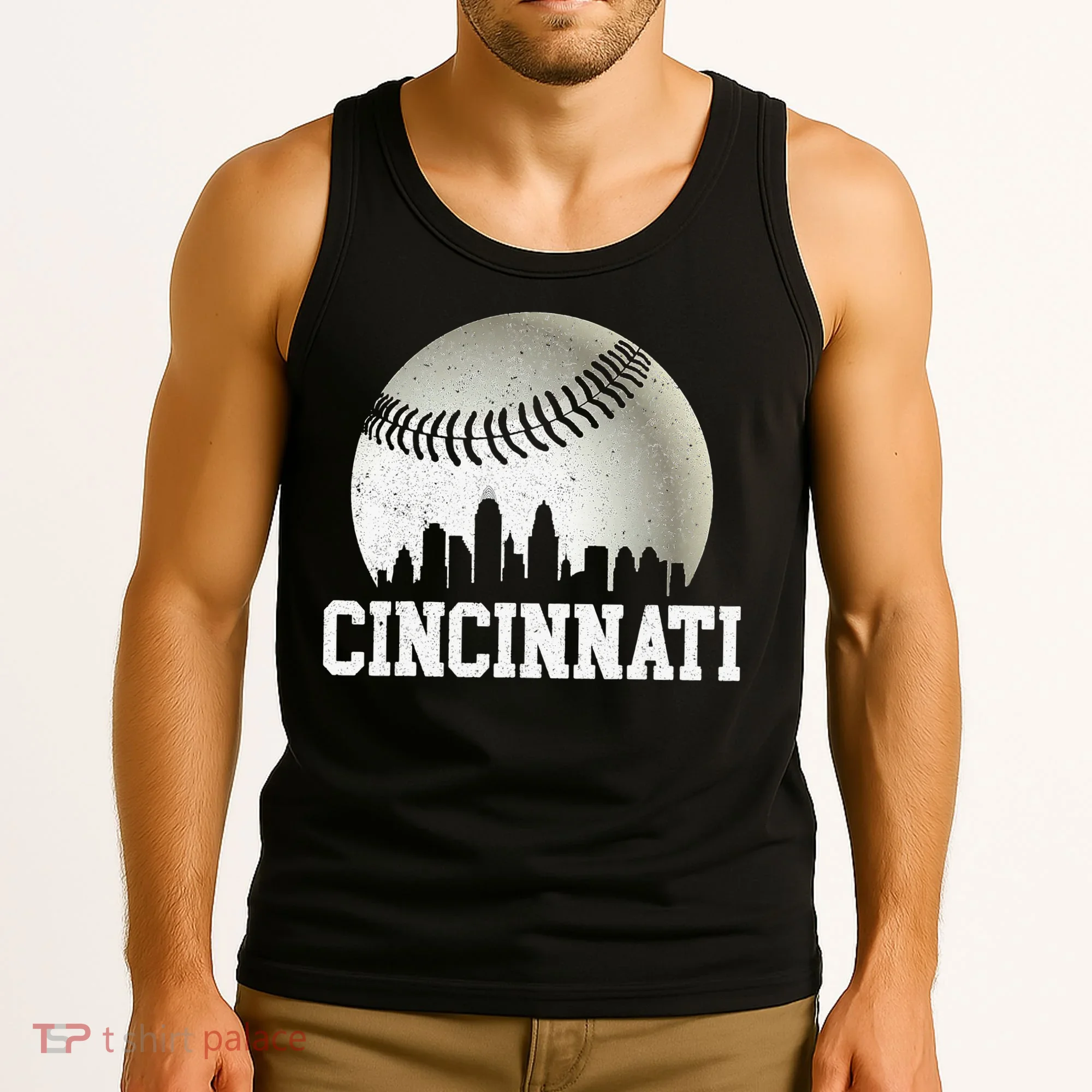 Cincinnati Skyline City Baseball Met At Tank Top