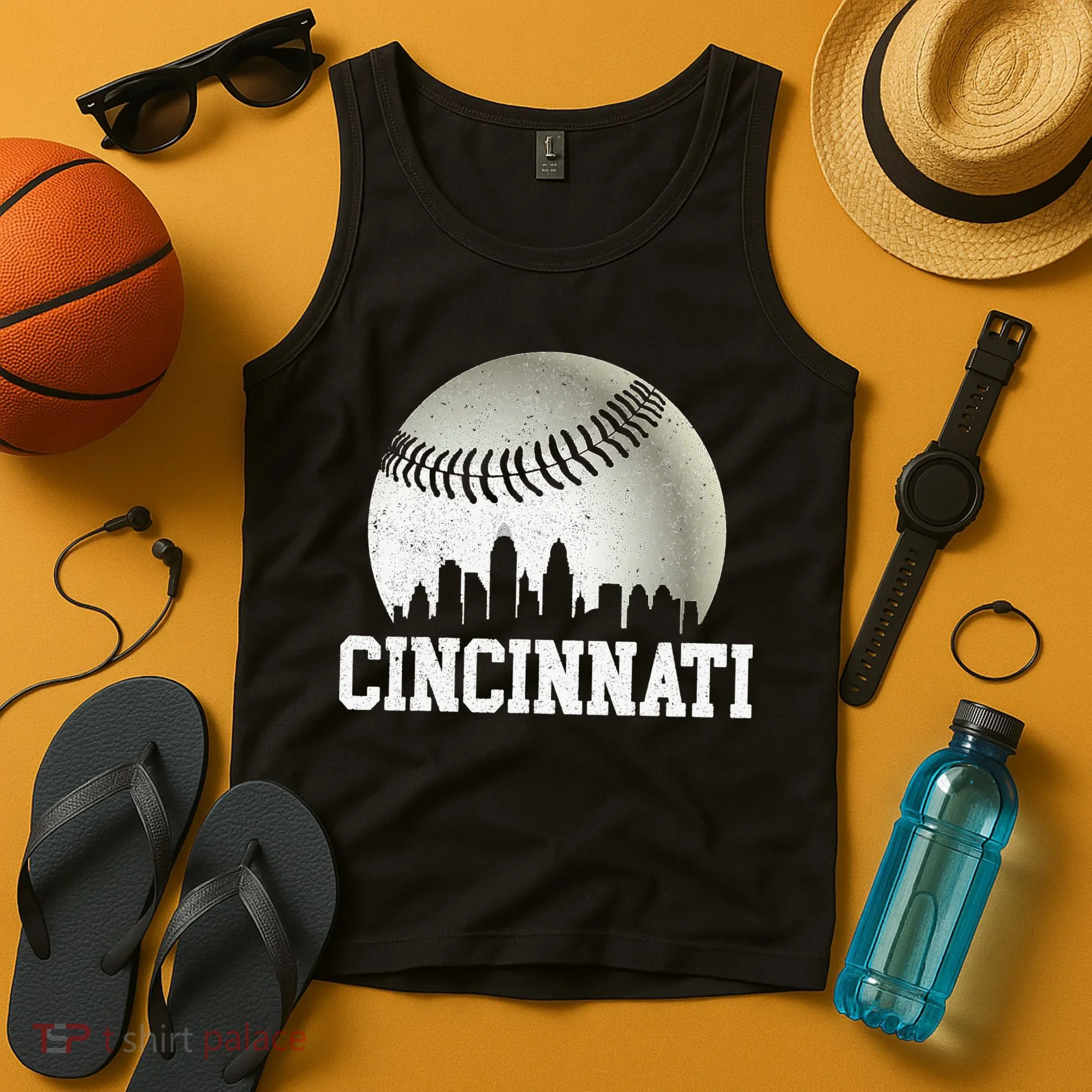 Cincinnati Skyline City Baseball Met At Tank Top