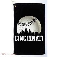 Cincinnati Skyline City Baseball Met At Golf Towel thumb 0