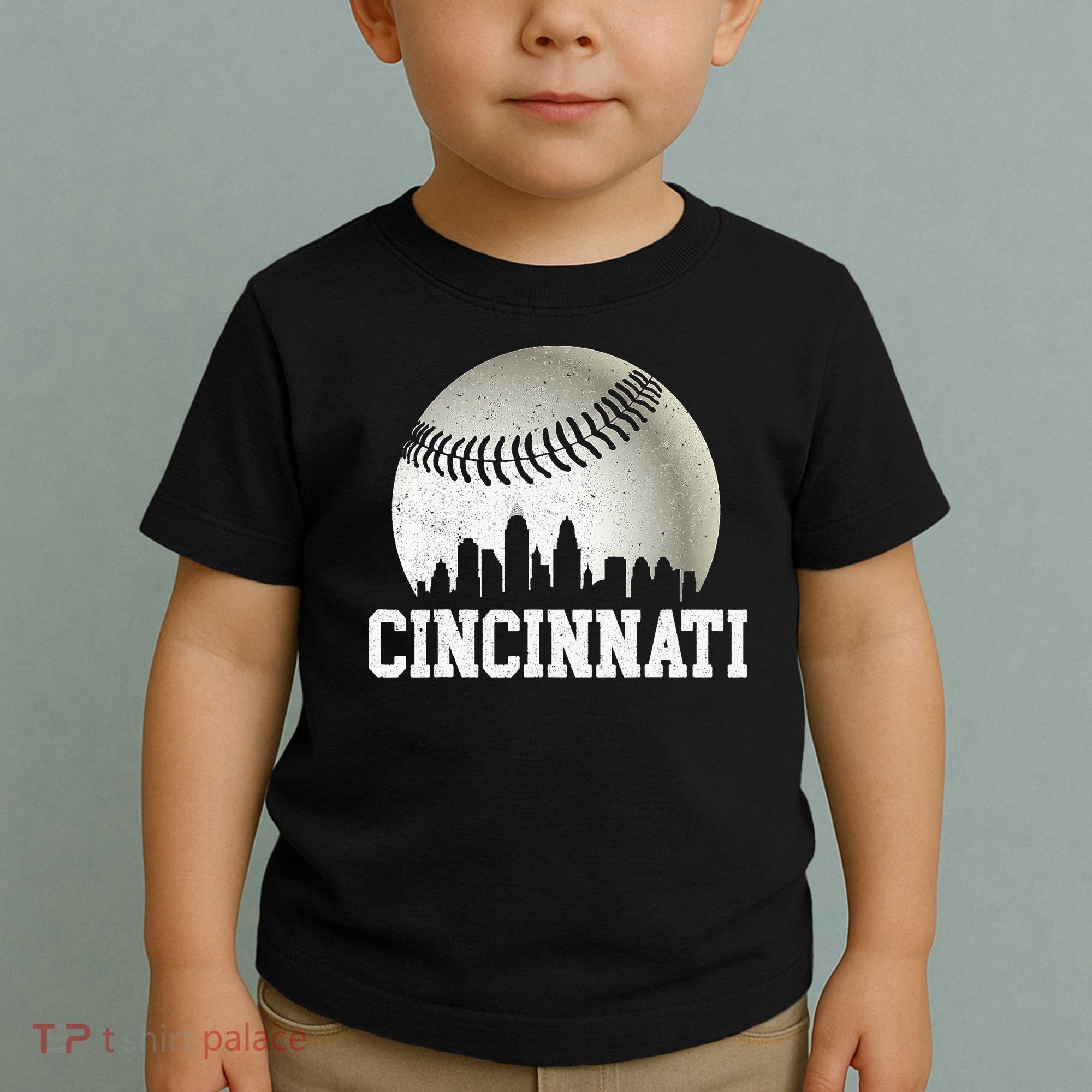 Cincinnati Skyline City Baseball Met At Toddler T-Shirt