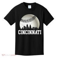 Cincinnati Skyline City Baseball Met At Kids T-Shirt thumb 0