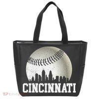 Cincinnati Skyline City Baseball Met At Tote Bag thumb 0