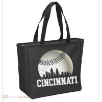 Cincinnati Skyline City Baseball Met At Tote Bag thumb 2
