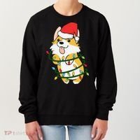 Corgi Santa Christmas Tree Lights Xmas Boys Corgmas Dog Women's Sweatshirt thumb 0