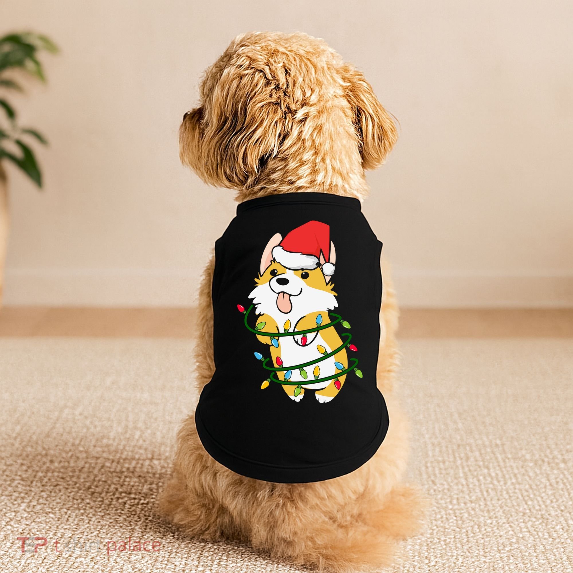 Corgi Santa Christmas Tree Lights Xmas Boys Corgmas Dog Doggie Tank