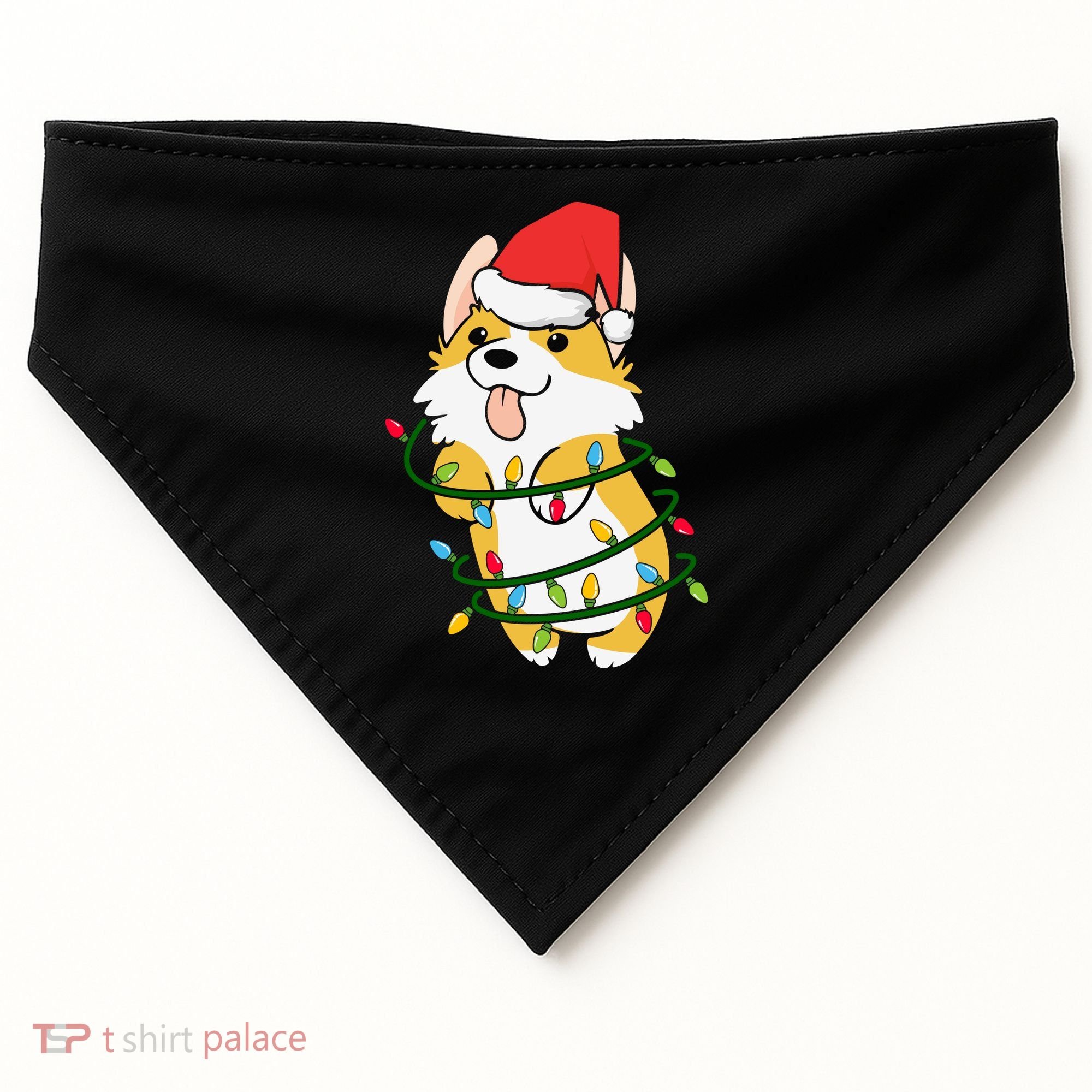 Corgi Santa Christmas Tree Lights Xmas Boys Corgmas Dog USA-Made Doggie Bandana