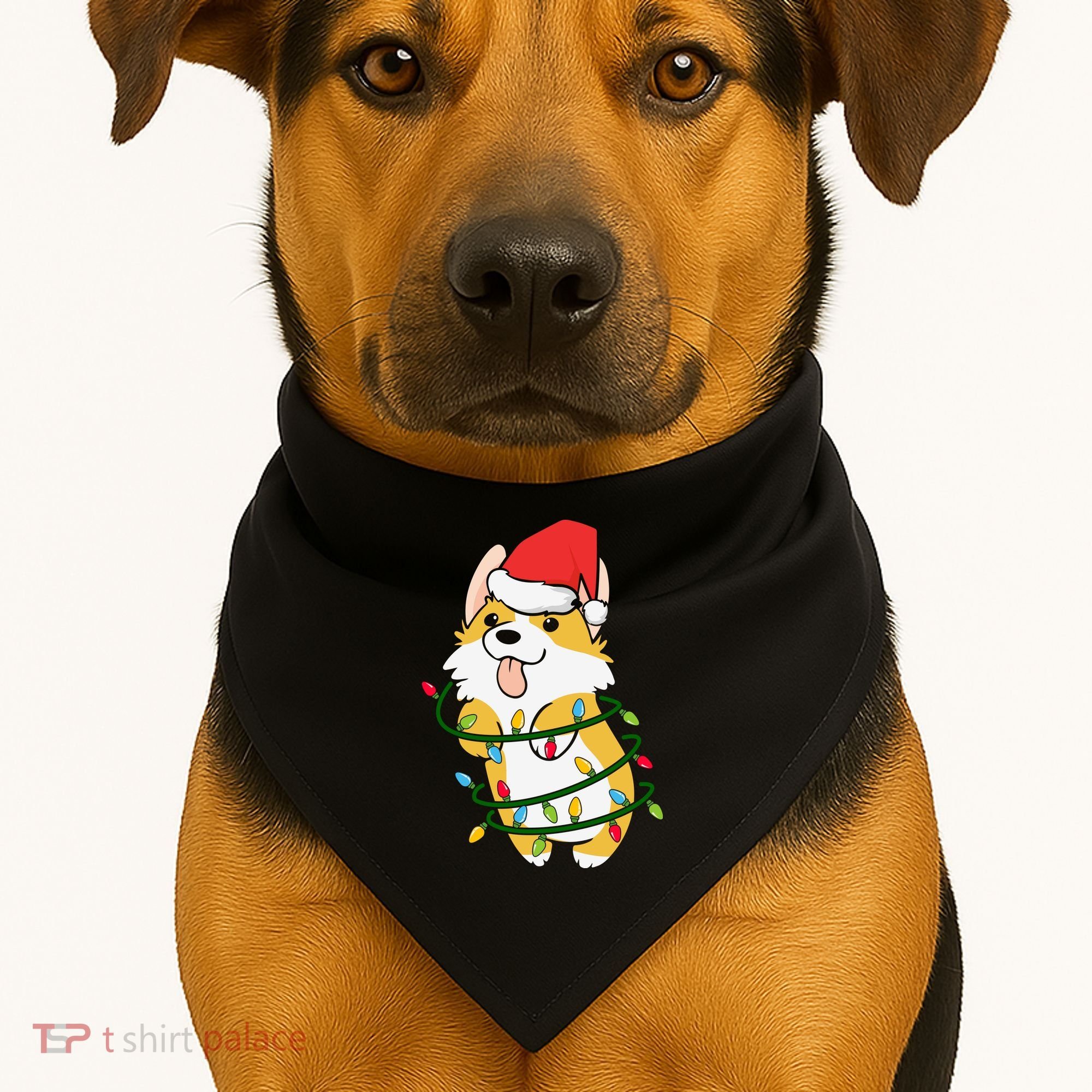 Corgi Santa Christmas Tree Lights Xmas Boys Corgmas Dog USA-Made Doggie Bandana