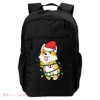 Corgi Santa Christmas Tree Lights Xmas Boys Corgmas Dog Backpack thumb 0