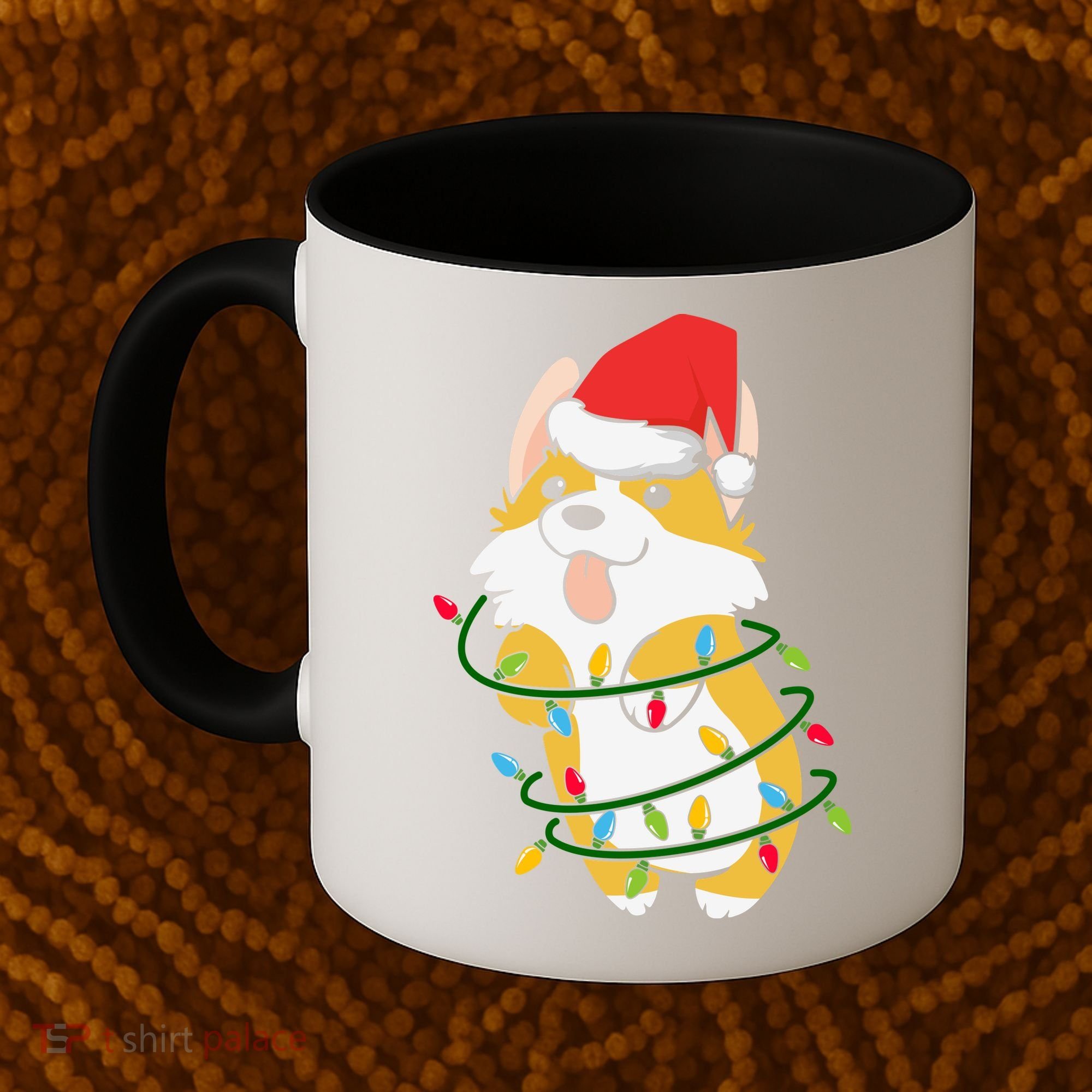 Corgi Santa Christmas Tree Lights Xmas Boys Corgmas Dog Coffee Mug
