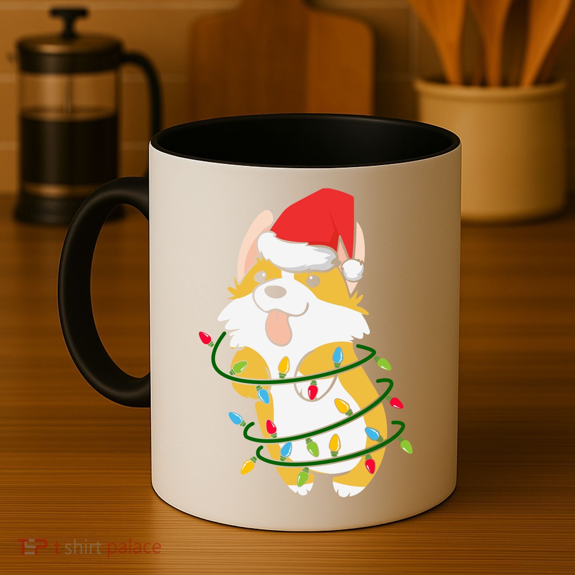 Corgi Santa Christmas Tree Lights Xmas Boys Corgmas Dog Coffee Mug