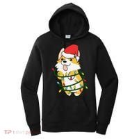 Corgi Santa Christmas Tree Lights Xmas Boys Corgmas Dog Women's Hoodie thumb 0