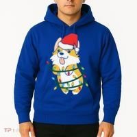 Corgi Santa Christmas Tree Lights Xmas Boys Corgmas Dog Hoodie thumb 2