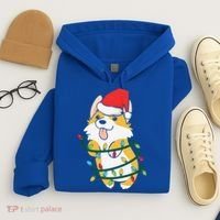 Corgi Santa Christmas Tree Lights Xmas Boys Corgmas Dog Hoodie thumb 4