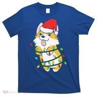 Corgi Santa Christmas Tree Lights Xmas Boys Corgmas Dog T-Shirt thumb 0