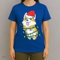 Corgi Santa Christmas Tree Lights Xmas Boys Corgmas Dog T-Shirt thumb 4