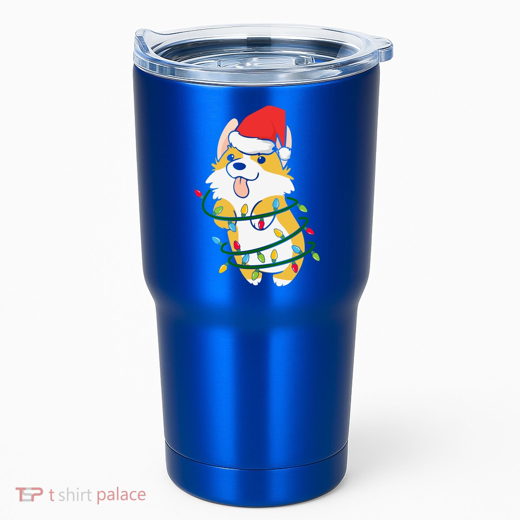 Corgi Santa Christmas Tree Lights Xmas Boys Corgmas Dog Tumbler