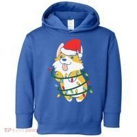 Corgi Santa Christmas Tree Lights Xmas Boys Corgmas Dog Toddler Hoodie thumb 0