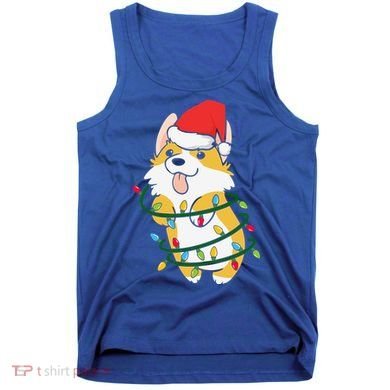 Corgi Santa Christmas Tree Lights Xmas Boys Corgmas Dog Tank Top