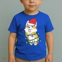Corgi Santa Christmas Tree Lights Xmas Boys Corgmas Dog Toddler T-Shirt thumb 2