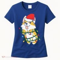 Corgi Santa Christmas Tree Lights Xmas Boys Corgmas Dog Women's T-Shirt thumb 0