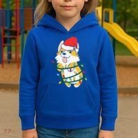 Corgi Santa Christmas Tree Lights Xmas Boys Corgmas Dog Kids Hoodie thumb 3