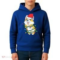 Corgi Santa Christmas Tree Lights Xmas Boys Corgmas Dog Kids Hoodie thumb 4