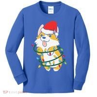 Corgi Santa Christmas Tree Lights Xmas Boys Corgmas Dog Kids Long Sleeve Shirt thumb 0