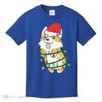 Corgi Santa Christmas Tree Lights Xmas Boys Corgmas Dog Kids T-Shirt thumb 0