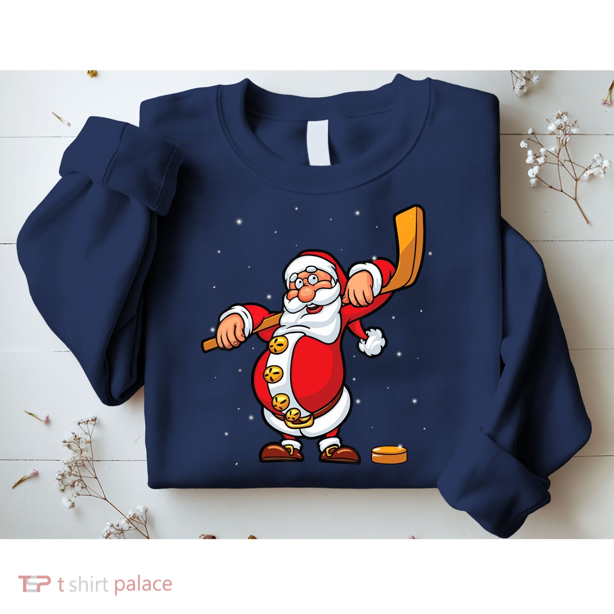 Christmas Santa Claus Ice Hockey Gifts Boys Teens Sweatshirt
