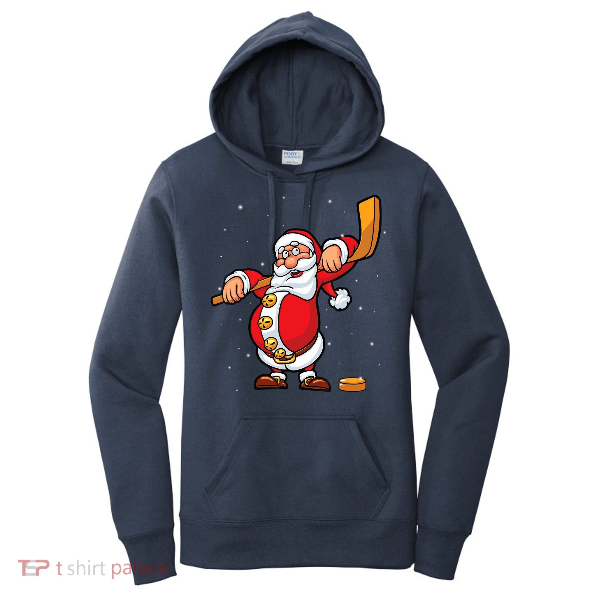 Christmas Santa Claus Ice Hockey Gifts Boys Teens Women's Hoodie