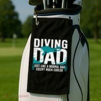 Cool Scuba Diving For Dad  Ocean Scuba Diver Instructor Golf Towel thumb 2